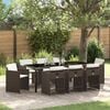 vidaXL Conjunto de Comedor de Jard&iacute;n 9 pcs Marr&oacute;n rat&aacute;n sint&eacute;tico