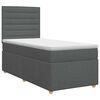 vidaXL Cama box spring con colch&oacute;n Gris oscuro Individual Tela