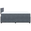 vidaXL Cama box spring con colch&oacute;n terciopelo gris oscuro 120x200 cm