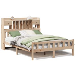 vidaXL Cama con estantería sin colchón madera maciza de pino 160x200cm