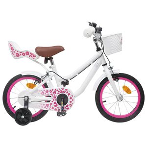vidaXL Bicicleta Infantil 12 Pulgadas para 2-4 a&ntilde;os Blanco