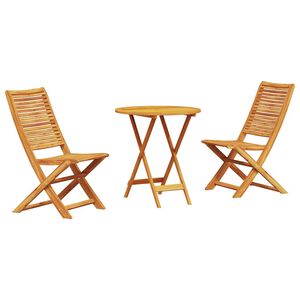 vidaXL Conjunto de Bistro Plegable 3 pcs Marr&oacute;n