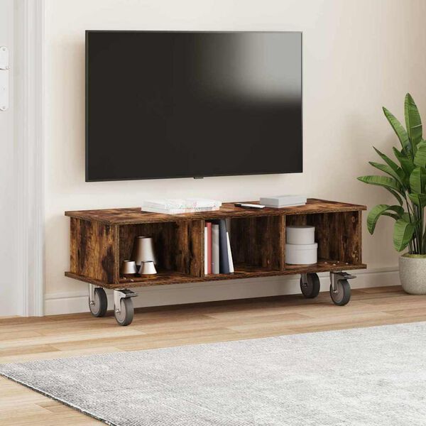 vidaXL Soporte de TV Roble ahumado 100 x 35 x 35 cm