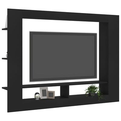 vidaXL Mueble para TV madera contrachapada negro 152x22x113 cm