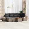 vidaXL Conjunto de sof&aacute; de jard&iacute;n 7 pcs Gris 55 x 62 x 69 cm Polirat&aacute;n