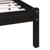 vidaXL Estructura de cama sin colch&oacute;n madera maciza negro 100x200 cm