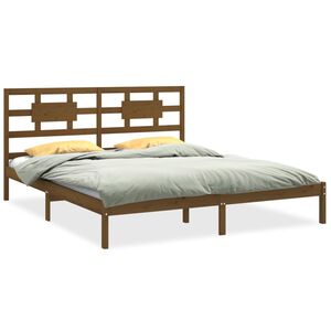 vidaXL Estructura de cama madera maciza de pino marr&oacute;n miel 200x200 cm