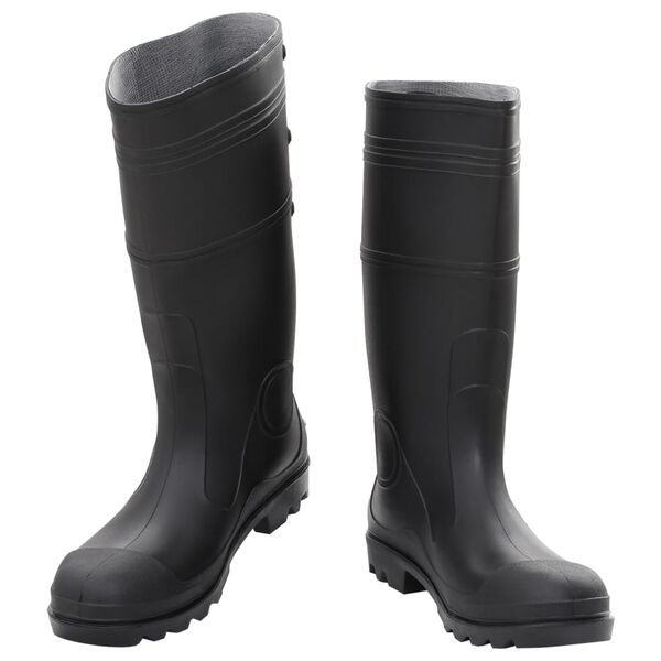 vidaXL Botas de agua negro número 45 PVC