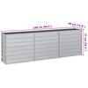 vidaXL Arriate de acero galvanizado plateado 240x40x77 cm