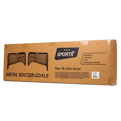 SportX Porterías de fútbol 2 unidades 78x56x45 cm