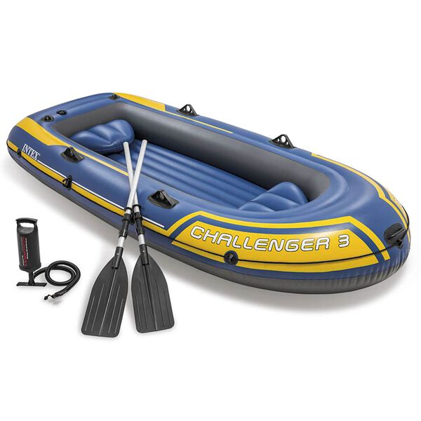 Intex Set barca inflable con remos y bomba Challenger 3 68370NP