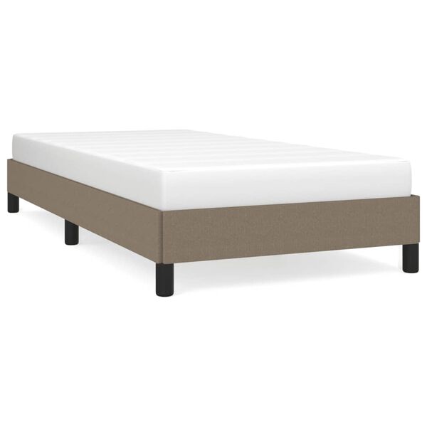 vidaXL Estructura de cama sin colch&oacute;n tela gris taupe 100x200 cm