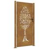 vidaXL Puerta de jard&iacute;n 100x200 cm de acero corten con dise&ntilde;o de &aacute;rbol