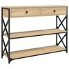vidaXL Mesa consola madera de ingenier&iacute;a roble Sonoma 100x28x75 cmm