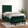 vidaXL Cama box spring con colch&oacute;n terciopelo verde oscuro 90x200 cm