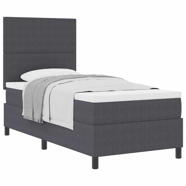 vidaXL Cama tipo Box Spring Gris Oscuro y 100 x 200 cm Tela de Pana