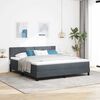vidaXL Cama Box Spring LED con LED Gris oscuro 180 x 200 cm Terciopelo