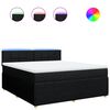 vidaXL Cama box spring con colch&oacute;n tela negro 180x200 cm
