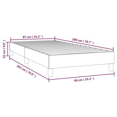 vidaXL Estructura de cama box spring tela gris oscuro 90x200 cm