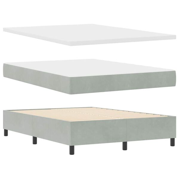 vidaXL Cama tipo Box Spring Gris claro 140 x 190 cm Terciopelo