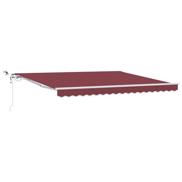 vidaXL Toldo retr&aacute;ctil autom&aacute;tico con luces LED burdeos 400x300 cm