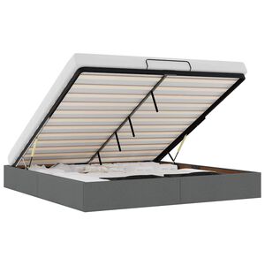 vidaXL Estructura cama otomana sin colch&oacute;n tela gris oscuro 180x200cm