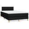 vidaXL Cama box spring con colch&oacute;n tela negro 120x190 cm