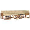 vidaXL Conjunto de sof&aacute;s de exterior con coj&iacute;n 8 pcs Natural y Beige