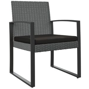 vidaXL Sillas de comedor de jard&iacute;n 2 uds PP aspecto rat&aacute;n gris oscuro