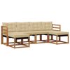 vidaXL Conjunto de sof&aacute;s de exterior con coj&iacute;n 6 pcs Natural y Beige
