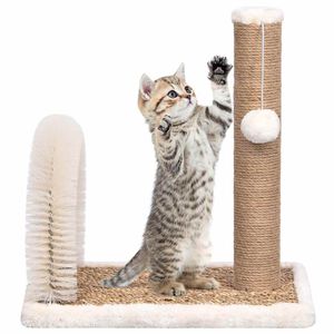 vidaXL &Aacute;rbol para gatos con cepillo de aseo y poste rascador