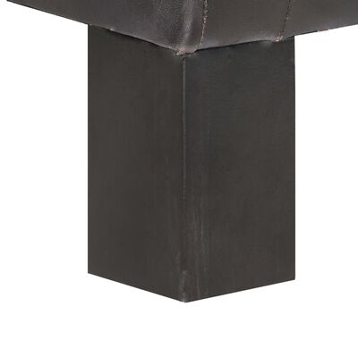 vidaXL Sillón con diseño de cubo cuero auténtico negro