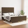 vidaXL Cama sin colch&oacute;n tela marr&oacute;n oscuro 140x190 cm