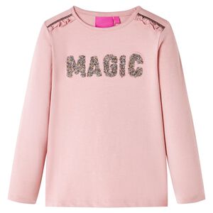 Camiseta infantil de manga larga rosa claro 116