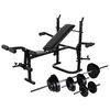 vidaXL Banco de musculaci&oacute;n barras y mancuernas 30,5 kg