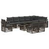 vidaXL Conjunto de sof&aacute;s de jard&iacute;n 11 uds. Gris y Gris Oscuro