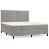 vidaXL Cama box spring con colch&oacute;n terciopelo gris claro 180x200 cm