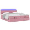 vidaXL Estructura de cama otomana colchones terciopelo rosa 200x200cm