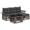 vidaXL Conjunto de sof&aacute;s de jard&iacute;n 5 uds. Gris y Gris Oscuro