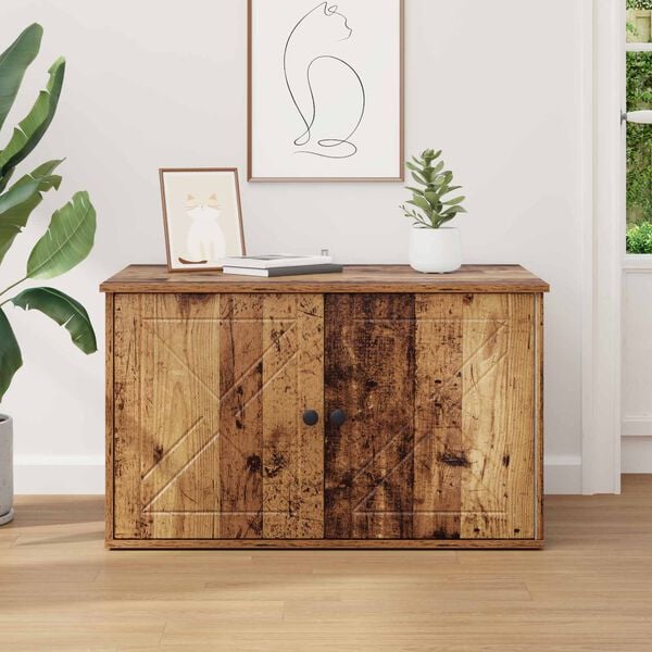 vidaXL Casa para Gatos Madera vieja 85 x 55 x 50 cm