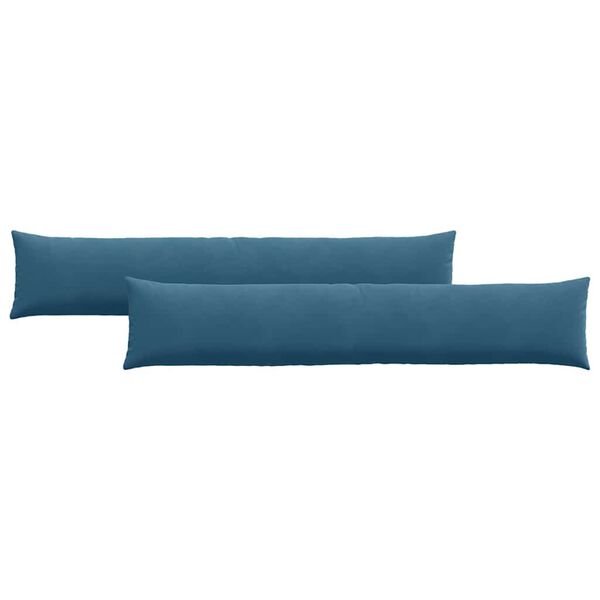 vidaXL Cojines de sofá 2 pcs Azul 200 x 40 cm Tela de pana