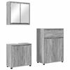 vidaXL Juego de muebles de ba&ntilde;o 3 uds. Gris Sonoma