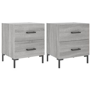 vidaXL Mesitas noche 2 uds madera ingenier&iacute;a gris Sonoma 40x35x47,5 cm