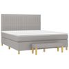 vidaXL Cama box spring con colch&oacute;n tela gris claro 180x200 cm