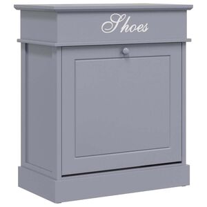 vidaXL Zapatero de madera de Paulownia gris 50x28x58 cm