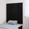 vidaXL Cabecero de cama de pared madera maciza pino negro 82,5x3x90 cm