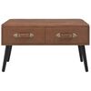 vidaXL Banco con cajones cuero sint&eacute;tico marr&oacute;n oscuro 80 cm