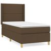 vidaXL Cama box spring con colch&oacute;n tela marr&oacute;n oscuro 90x190 cm
