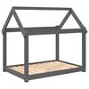 vidaXL Cama para perros madera maciza de pino gris 101x70x90 cm