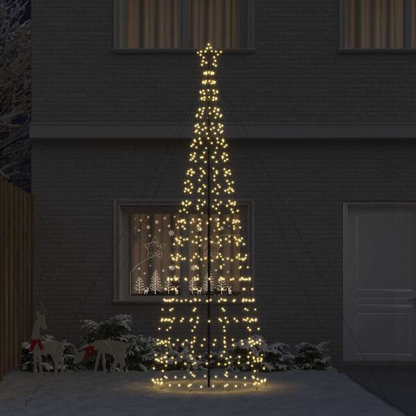 vidaXL Árbol de Navidad LED con estacas de tierra Dorado 400 cm Hierro